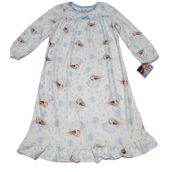 Disney Frozen Princess Elsa Flannel Granny Nightgown Pajamas XS NWT!!